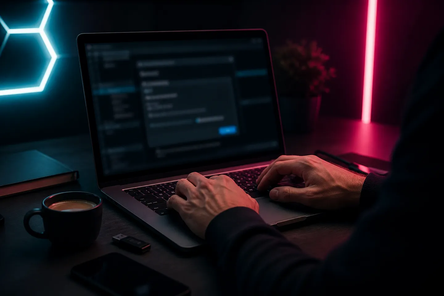 user setting up PGP encryption on a laptop