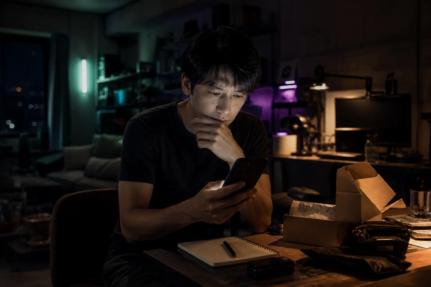 user examining vendor feedback on smartphone