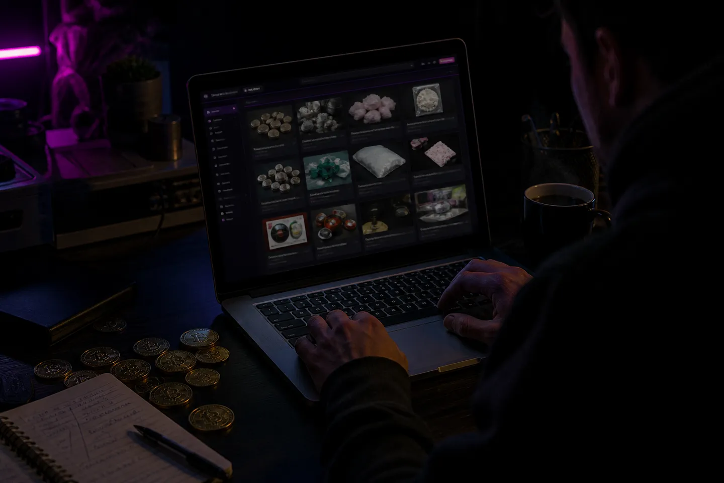 user exploring White House Market on a laptop